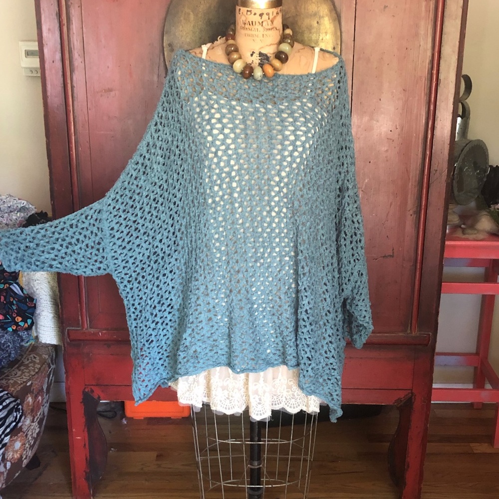 Free people chenille oversized boho sweater